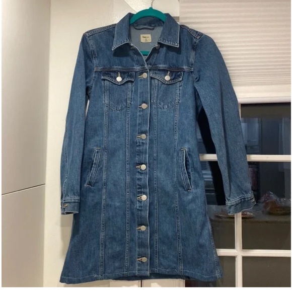GAP Dresses & Skirts - Gap 1969 denim mini dress long sleeve button front XS street festival summer